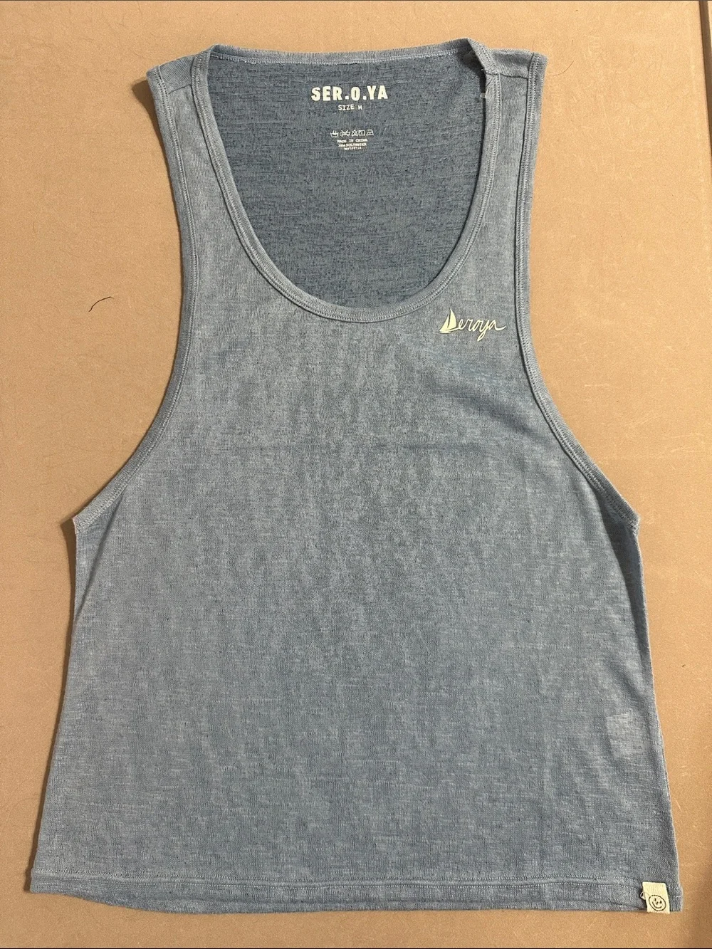 SER.O.YA Men's Heather Blue Swim Tank M *small flaw*